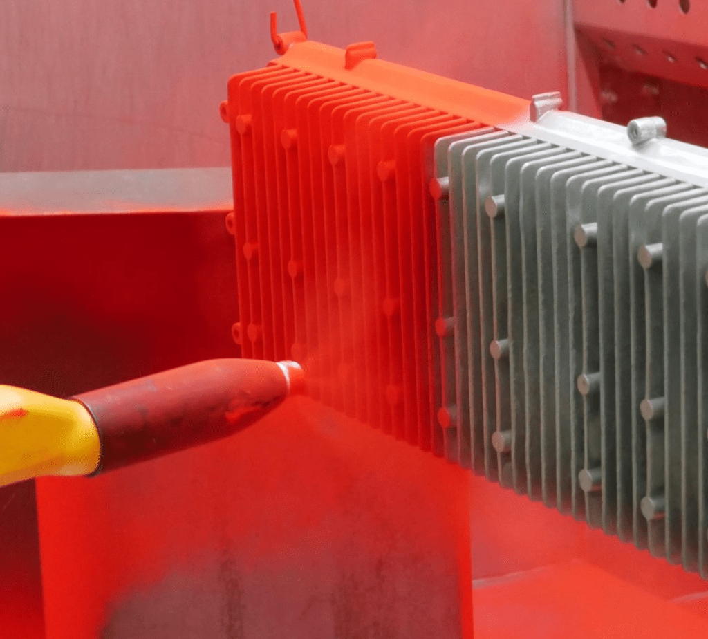 poudrage d'un radiateur