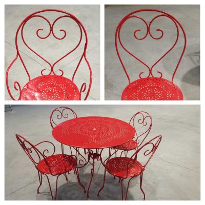 Repeindre son salon de jardin : table et chaises en métal